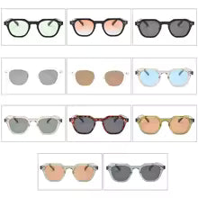 Peekaboo korean style retro sun glasses for women TR90 frame polygon polarized sunglasses uv400 male green brown 2023 summer
